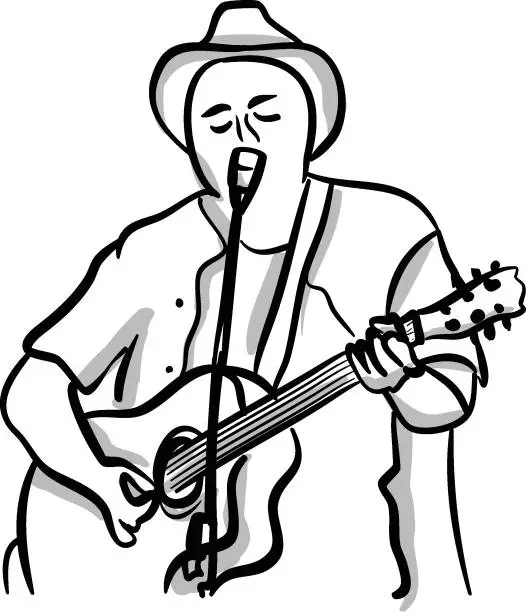 Vector illustration of Folk Musician