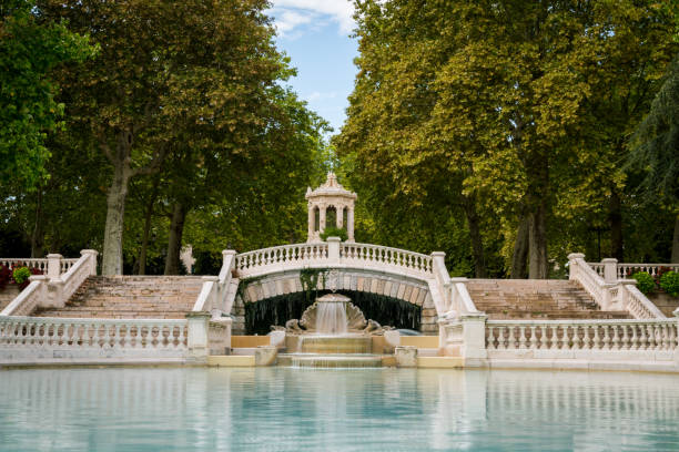 Fountain in the public Parc Darcy in Dijon (France) Fountain in the public Parc Darcy in Dijon (France) on a sunny day in summer dijon stock pictures, royalty-free photos & images