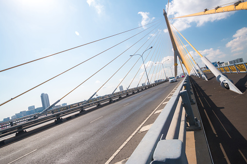 Open road on Rama 8 bridge, Bangkok, Thailand