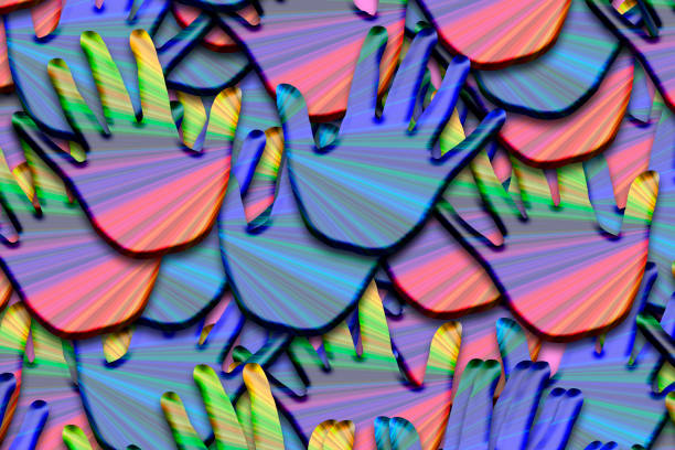 background of  hand shapes