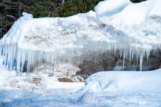 istock Icicles and snow on frozen Lake Superior 1130981764