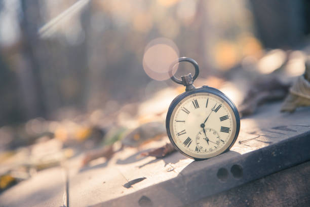 istock Hand held stop watch outdoors, autumn, blurry background 1130982574