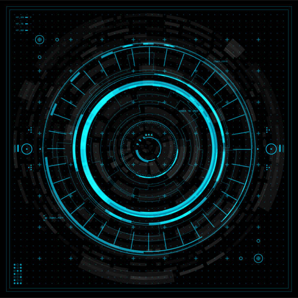 Futuristic graphic user interface. Futuristic graphic user interface. Technology background. Vector illustration. hubcap stock illustrations