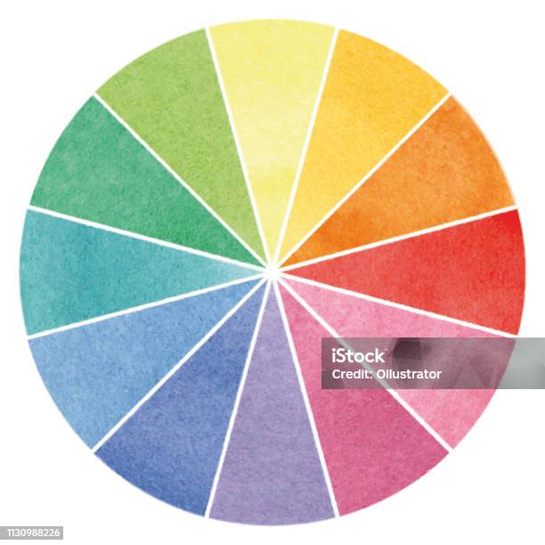 Basic Color Wheel Watercolor Illustration Stock Illustration - Download Image Now - Color Wheel, Wheel, Circle