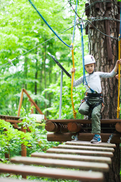 istock Little boy on zipline 1130989907