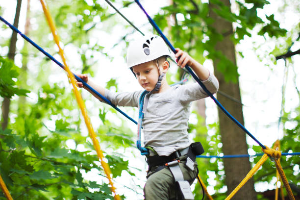 istock Little boy on zipline 1130989914