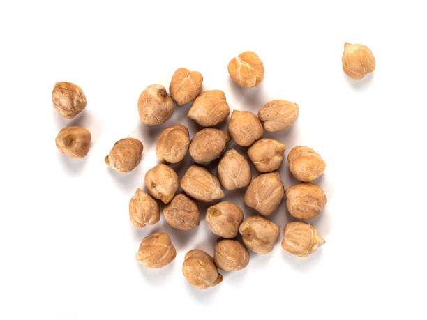 istock Dry raw organic chickpeas isolated on white background 1130990927