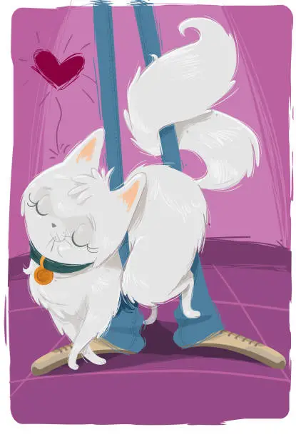 Vector illustration of The Cat's love