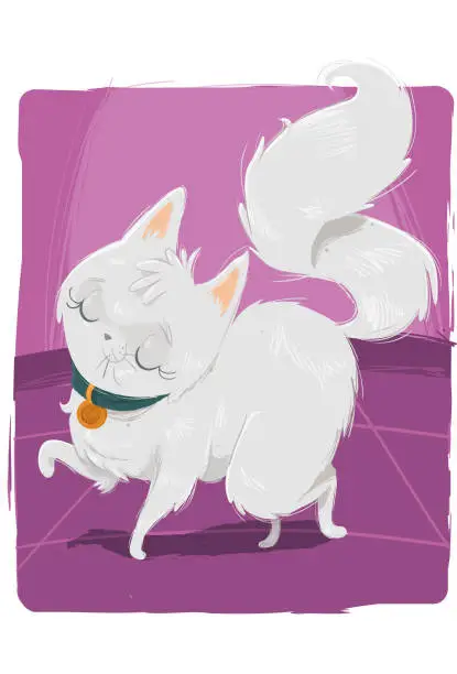 Vector illustration of The walking Cat