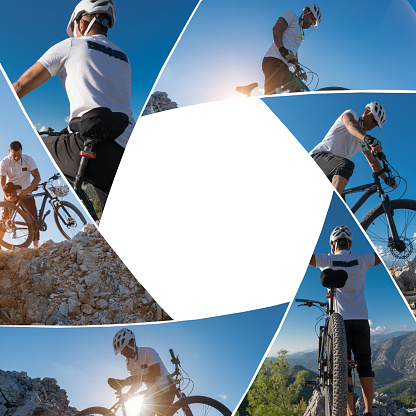 Collage of Mountain Biker