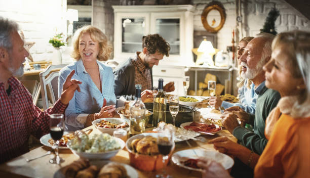 istock Family having a dinner party. 1130997764