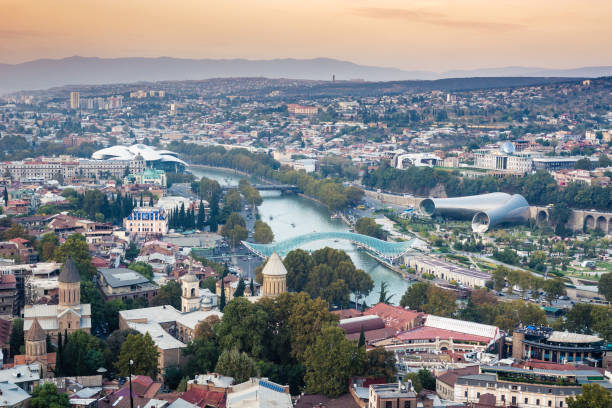 istock Panoramic view of Tbilisi at sunset 1130998355