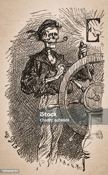 The End Of The Sailor Stock Illustration - Download Image Now - Ghost, Ink, Victorian Style