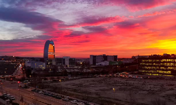 Sunrise in the north of Madrid Sunrise in the north of Madrid paisaje urbano stock pictures, royalty-free photos & images