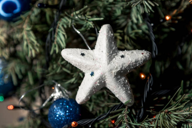 istock Christmas decor, white star Christmas toy 1131008835
