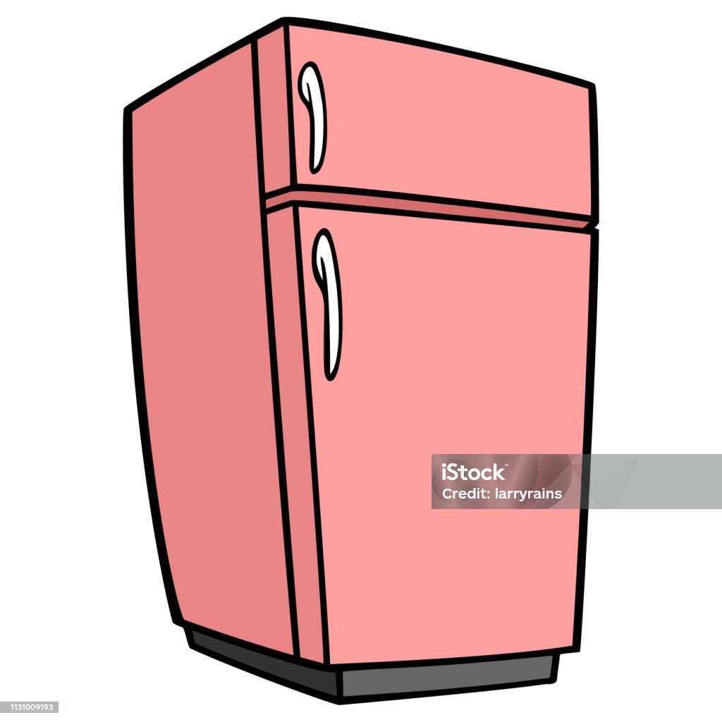 Pink Retro Refrigerator Stock Illustration - Download Image Now -  Refrigerator, Cartoon, Pink Color - iStock
