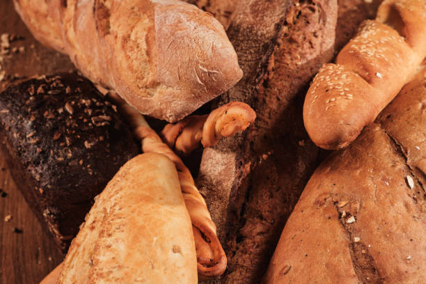 istock Group of bread on the table. Food concept 1131009290