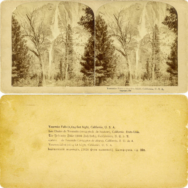 Yosemite Falls, California stereograph card