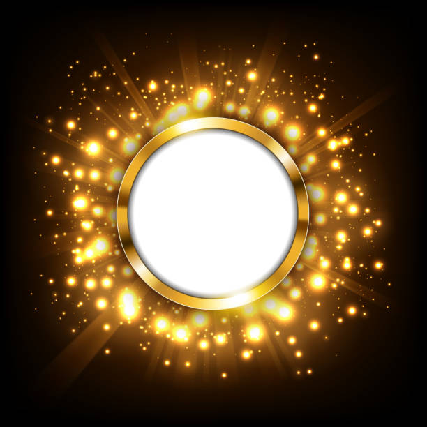 круглый золотой знак с текстовым пространством на золото большого взрыва концепции - 2655 stock illustrations
