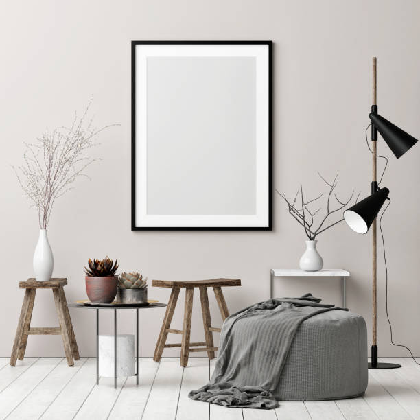 istock Mock up poster, retro interior Scandinavian style 1131024511