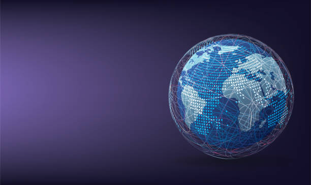 istock Global network connection. World map point and line composition concept of global business. Vector Illustration 1131027221
