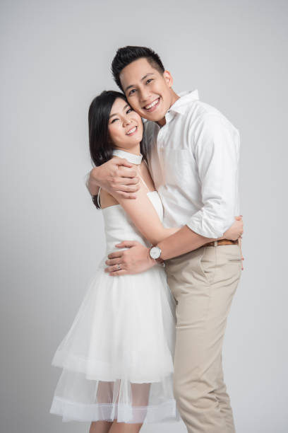 istock Asian couple in love embracing 1131027765