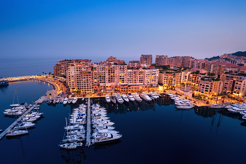 Luxury yachts and elite apartments in the port of Monaco