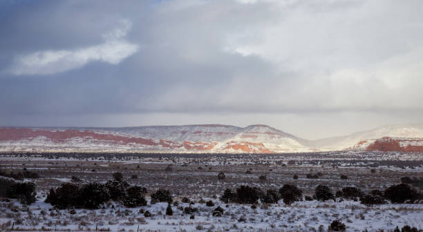 istock Mountains panorama with sky on the desert winter, New Mexico 1131042388