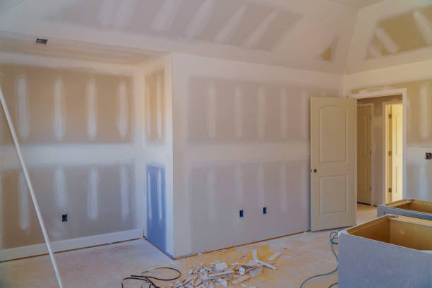 벽은 건설 중인 방으로 plasterboards - plasterboard plaster repairing putty 뉴스 사진 이미지