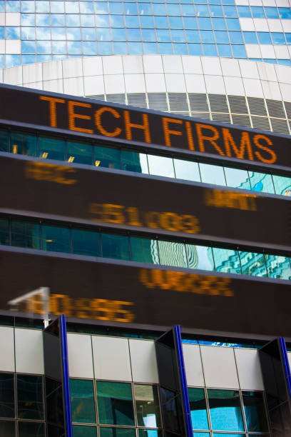 istock Electronic stock ticker New York City. 1131043333