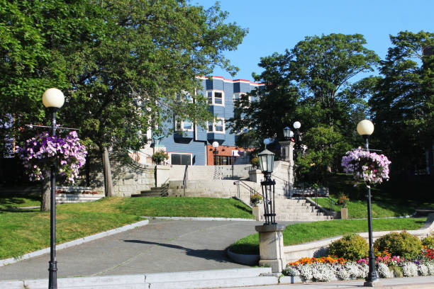istock Public park area at the war memorial, downtown, St. John's, Newfoundland. 1131045832