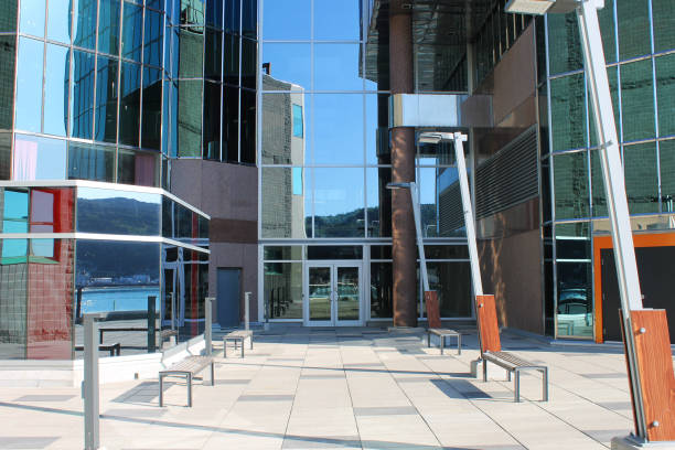 istock Partial view of a steel and glass building 1131046372