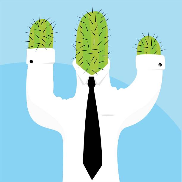 Cactus man A cactus with a shirt on. dry skin stock illustrations