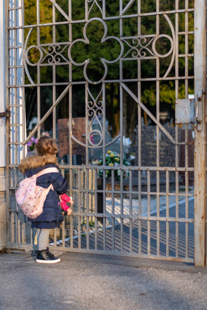 istock Little girl and an iron gate 1131050660