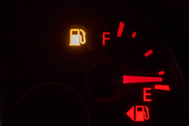 istock fuel symbol on modern car dashboard.dashboard lights signal display before start driving 1131050763
