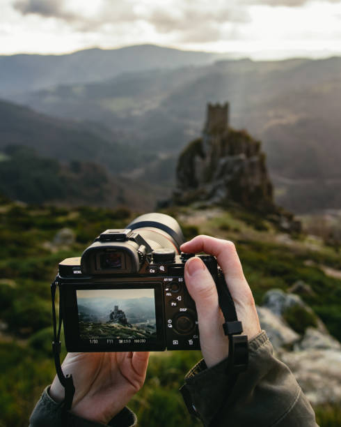 istock Shooting medieval tower ruins built on a rock 1131053903