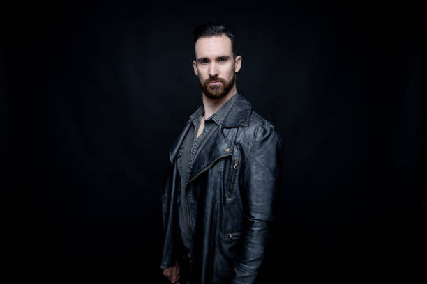 istock Attractive man wearing a leather jacket 1131060300