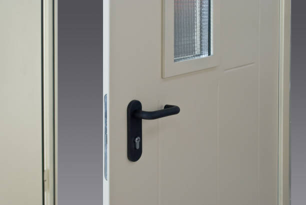 istock White Outside Door With Safety Glass And Black Handle 1131065584