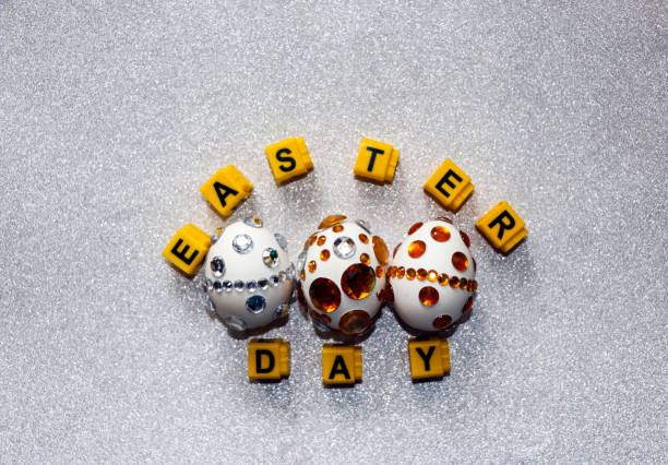 Easter eggs in shining rhinestones.  symbol of  rich Easter week.
