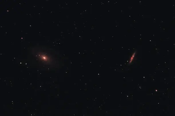 The Cigar and Bode's Galaxy in the constellation Ursa Major photographed from Mannheim in Germany.