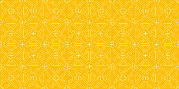 Vector illustration of Background pattern seamless circle Chinese style abstract yellow color geometric vector. Summer Background design.