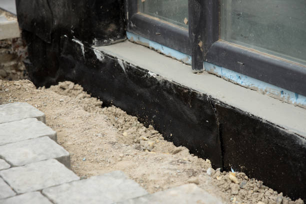 concrete waterproofing membrane for underground basement walls stock photo