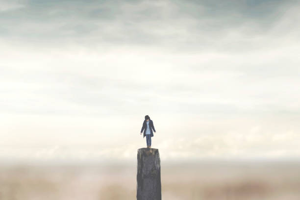 istock Abandoned woman looks for a solution to get off 1131088363