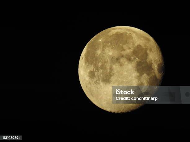 Full Moon On Black Sky Stock Photo - Download Image Now - Above, Astrology, Astronomy