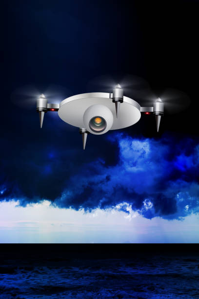 istock Flying drone to observe and investigate weather information 1131093077