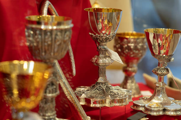 istock Gold chalices or goblets 1131094905