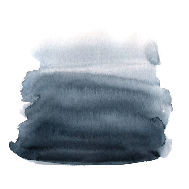 istock Watercolor hand painted decorative textured splash in pastel grey color. Delicate modern style abstract background. Real liquid trendy paint texture streak perfect for print design progect. 1131096038