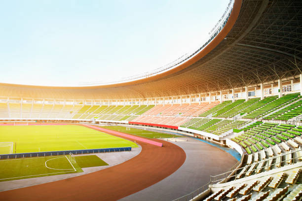 istock Spotlights and floodlights at a stadium 1131097166