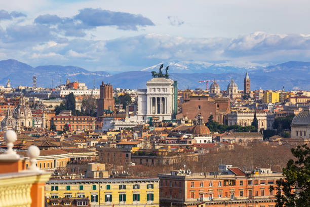 architektura starego miasta w rzymie - panoramic international landmark national landmark famous place zdjęcia i obrazy z banku zdjęć