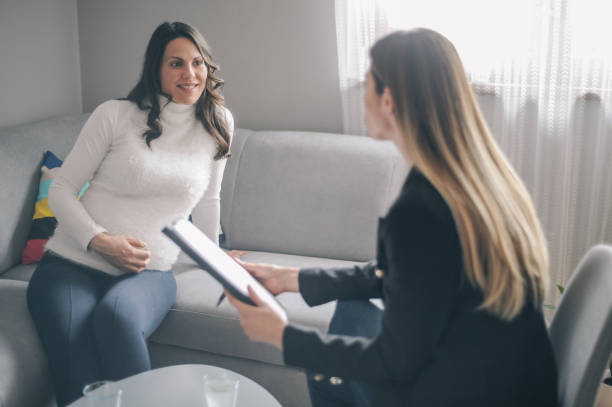 istock Pregnant woman on counseling appointment 1131101636